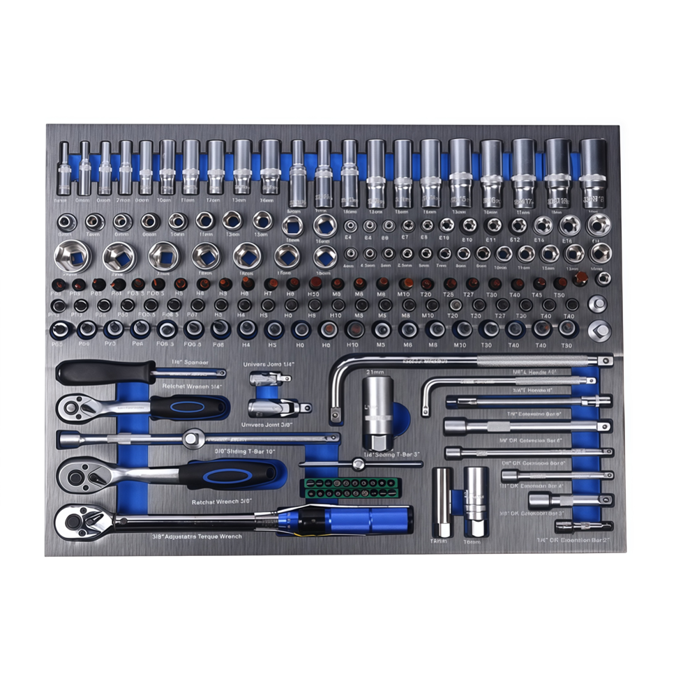 Ultimate Master Tool Set 424 Piece Metric and SAE EVA Foam Tool Set With 7 Drawers Tool Trolley