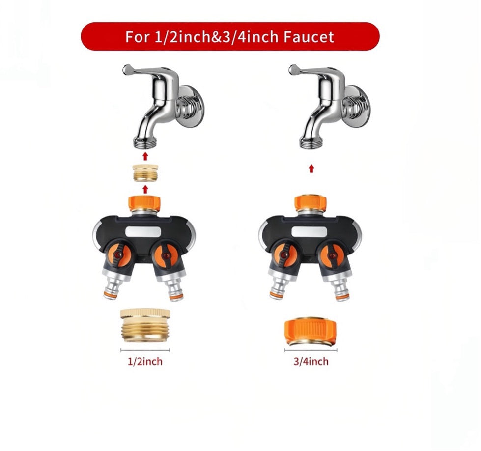 Zinc Alloy Two-way Faucet Splitter 2 way Distributor