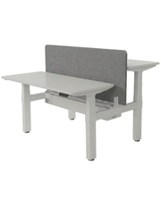 Adjustable Workstation- Dual Desk with Smart Control & Divider Screen 1200x 600 x18mm - TrendLine & Co.