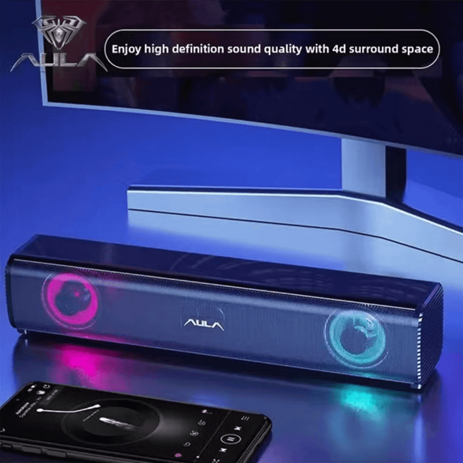 AULA Wired Desktop Speaker 4D Surround Sound USB Multimedia - TrendLine & Co.