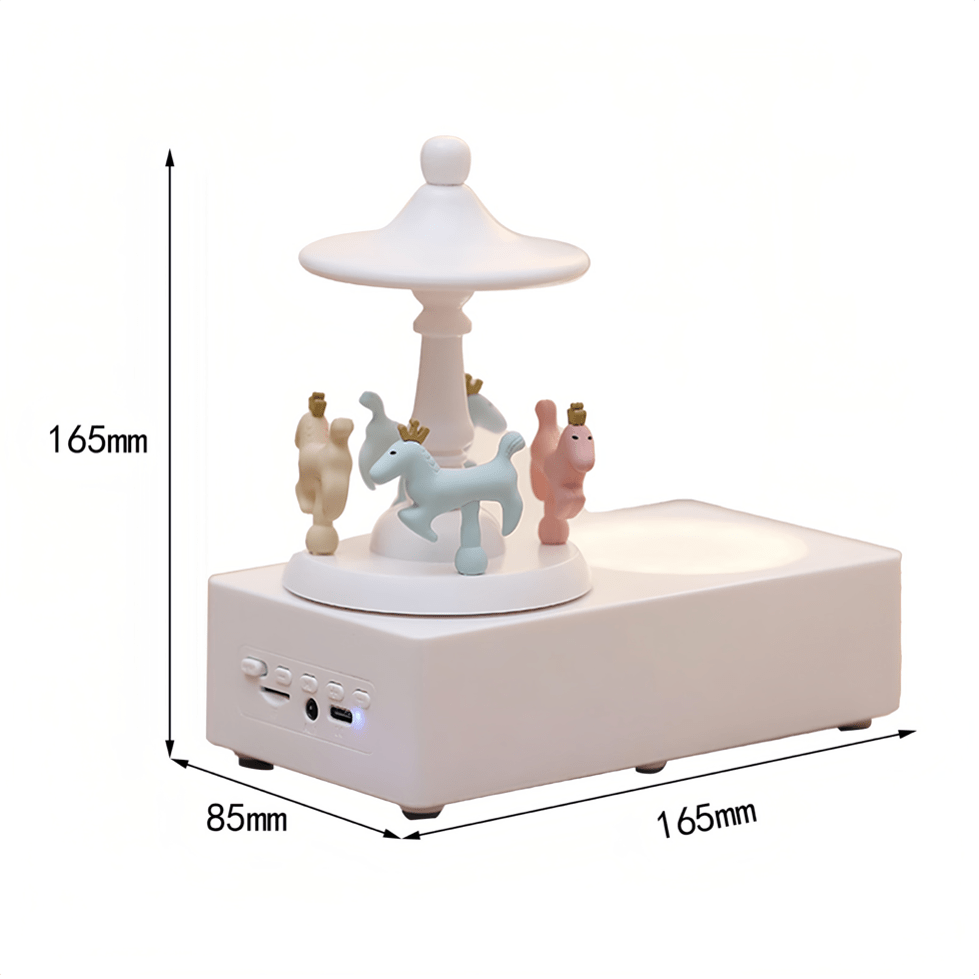 Carousel Shape Night Light Cute Wireless Bluetooth Speaker WHITE - TrendLine & Co.