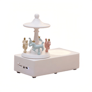 Carousel Shape Night Light Cute Wireless Bluetooth Speaker WHITE - TrendLine & Co.