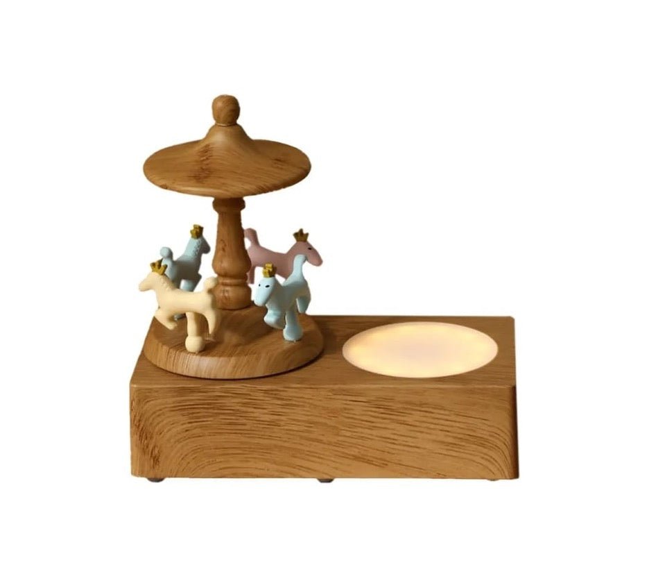 Carousel Shape Night Light Cute Wireless Bluetooth Speaker WHITE - TrendLine & Co.