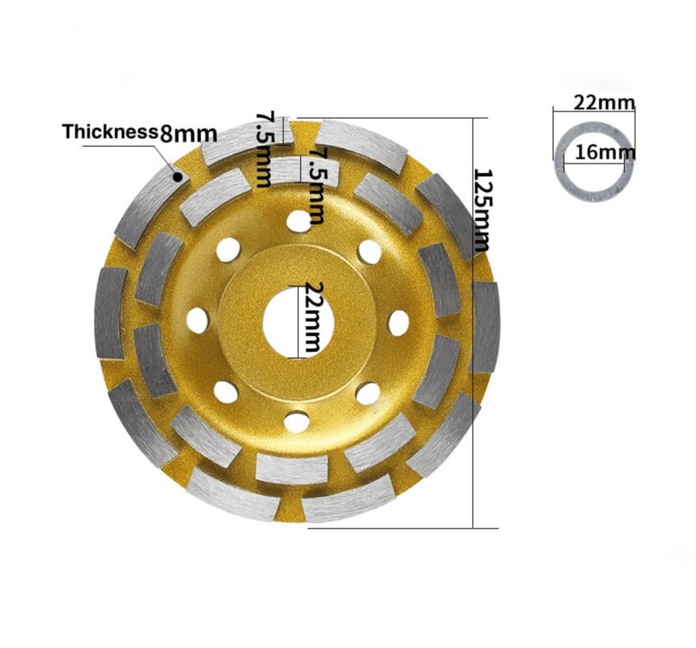 Diamond Cup Grinding Disc Turbo 125mm Diameter Double-Row Blade - TrendLine & Co.