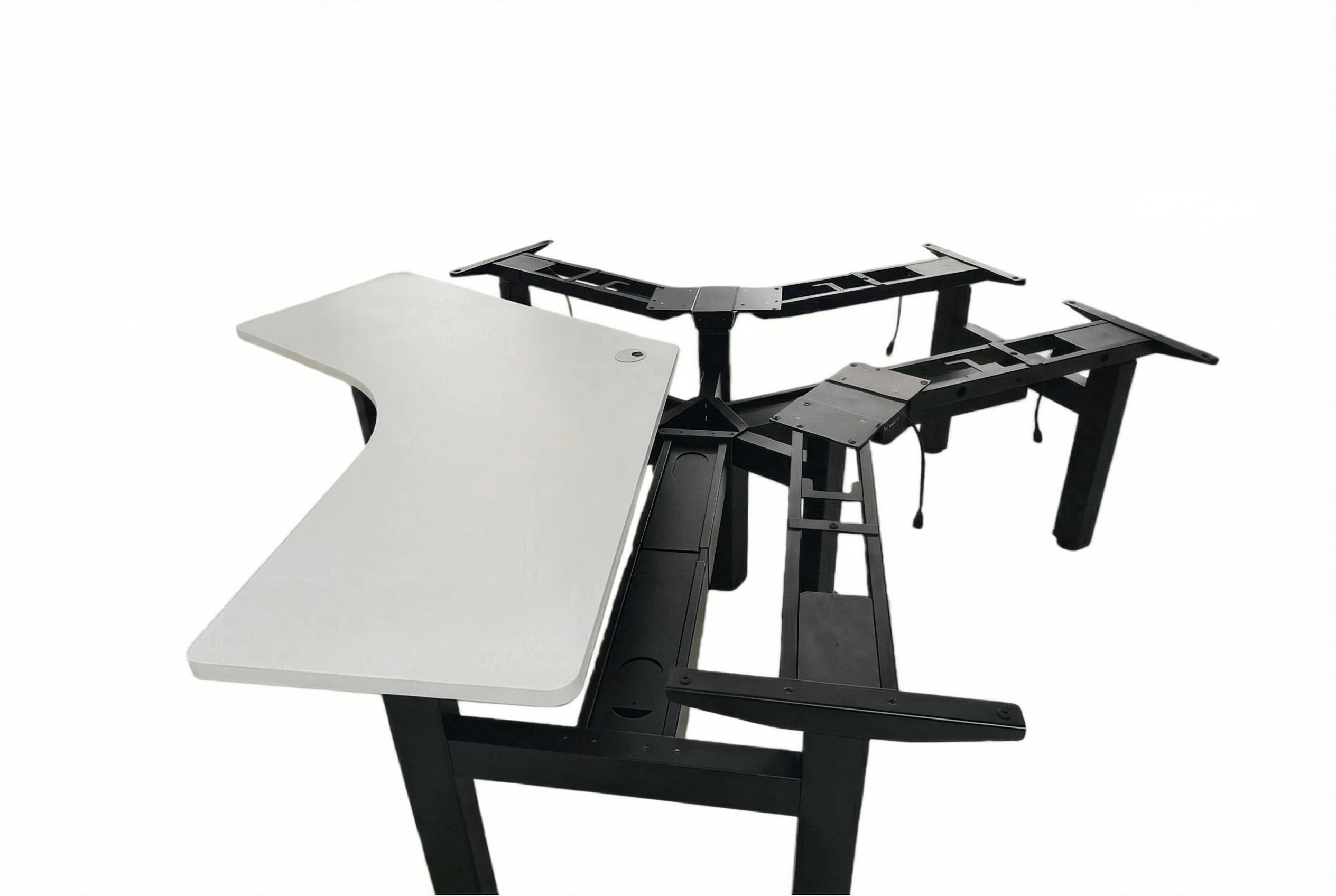 Multi-person Electric Height-adjustable Office Desk Workstation 25mm Thickness