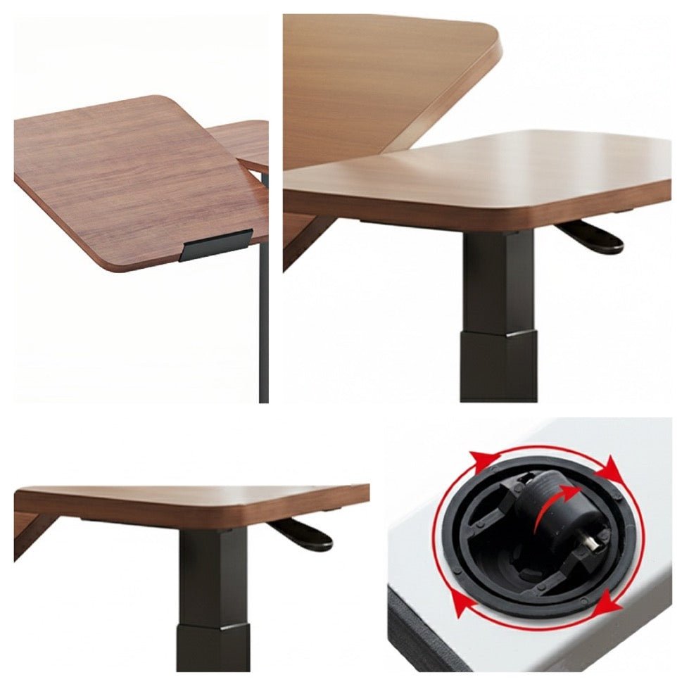 Height Adjustable Mobile Sofa & Bed Side Table dual 700x400x15 mm Gas Spring Lifting - TrendLine & Co.