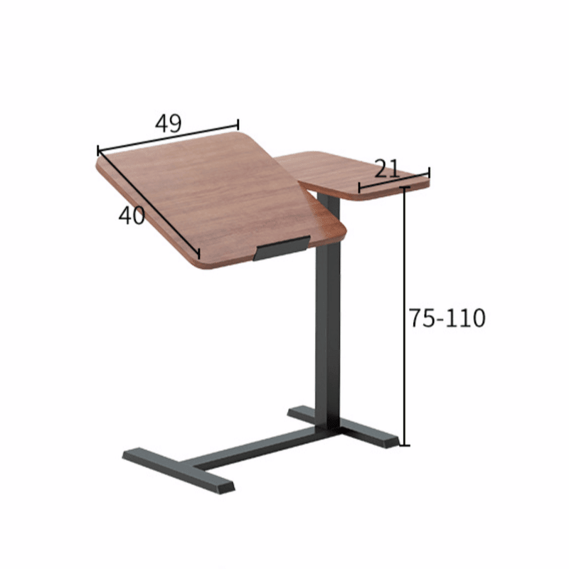Height Adjustable Mobile Sofa & Bed Side Table dual 700x400x15 mm Gas Spring Lifting - TrendLine & Co.