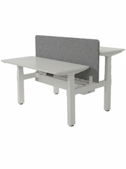 Adjustable Workstation- Dual Desk with Smart Control & Divider Screen 1200x 600 x18mm