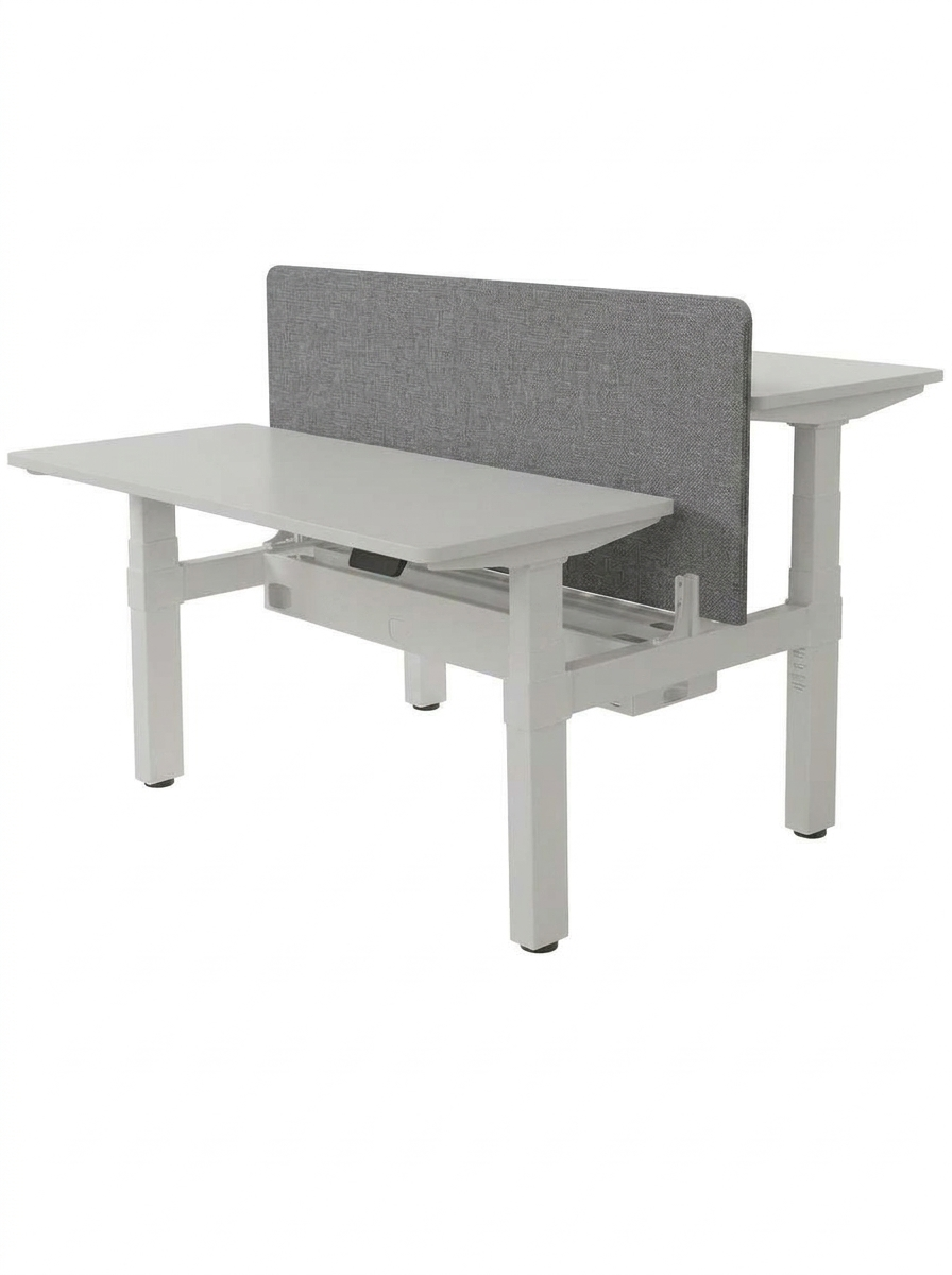 Adjustable Workstation- Dual Desk with Smart Control & Divider Screen 1200x 600 x18mm