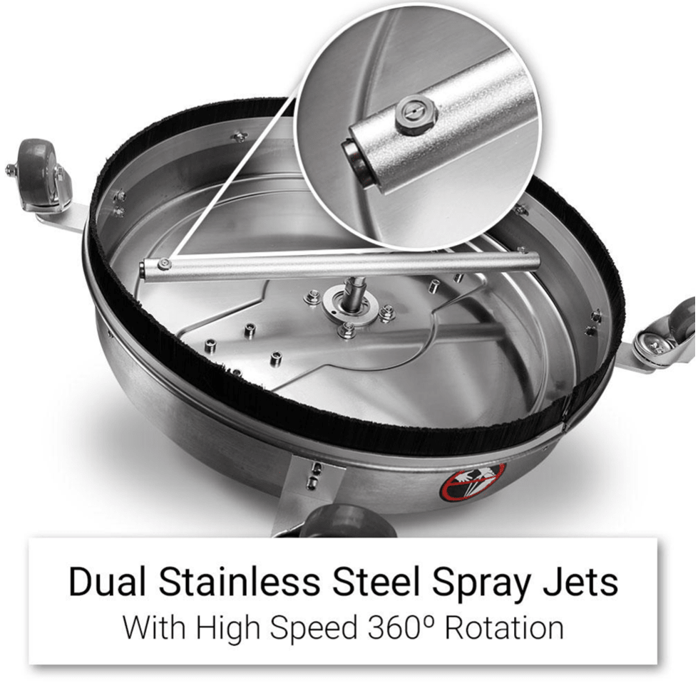 Industrial Stainless Steel Pressure Washer Surface Cleaner 21" with 4 Castors 4000PSI - TrendLine & Co.