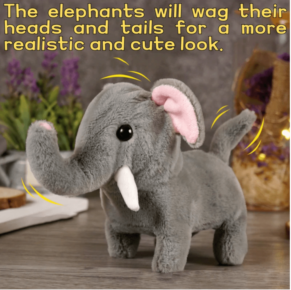 Interactive Electric Plush Elephant Toy - TrendLine & Co.