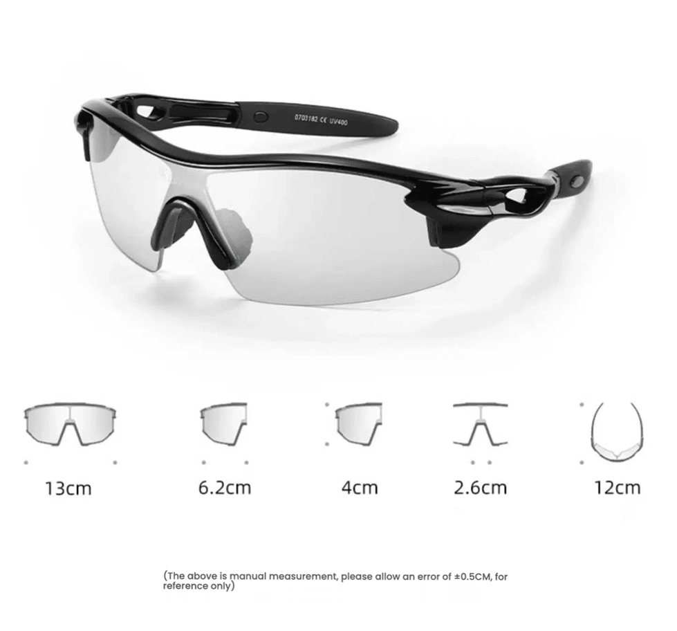 Kids Cycling Glass Wing Sunglass Photochromic Black - TrendLine & Co.