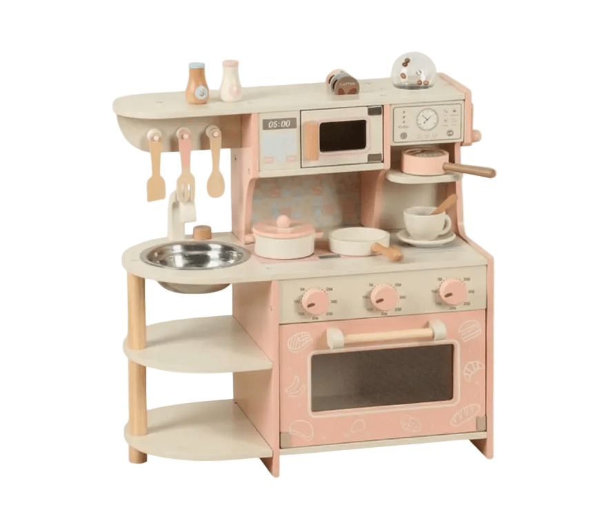 Little Angel Kids Wooden Play Kitchen Set With Accessories - TrendLine & Co.