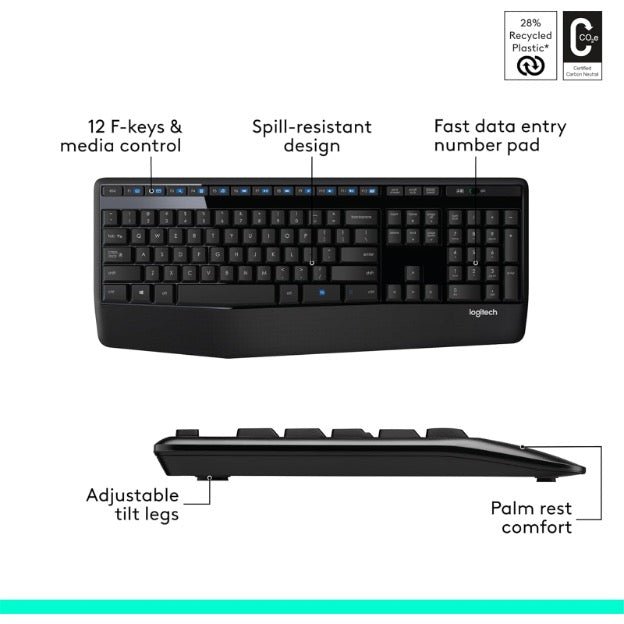 Logitech MK345 Wireless Keyboard & Mouse Combo - Black - TrendLine & Co.