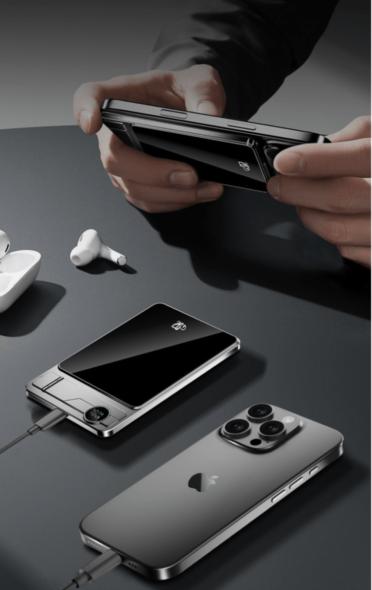 Magnetic Wireless Power Bank 10000mAh Grey - TrendLine & Co.