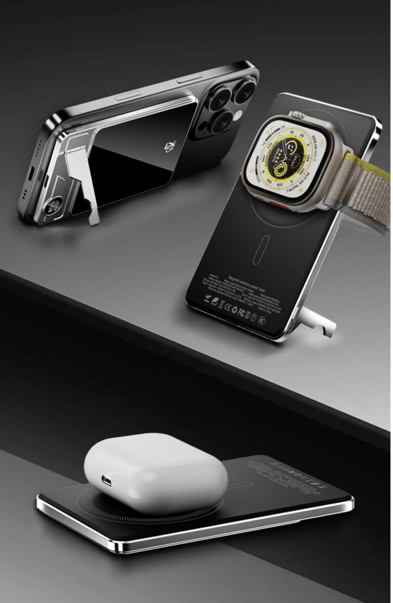 Magnetic Wireless Power Bank 10000mAh Grey - TrendLine & Co.