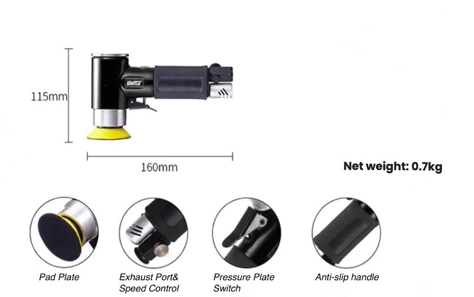 Mini Pneumatic Random Orbital Sander Air Sander - TrendLine & Co.