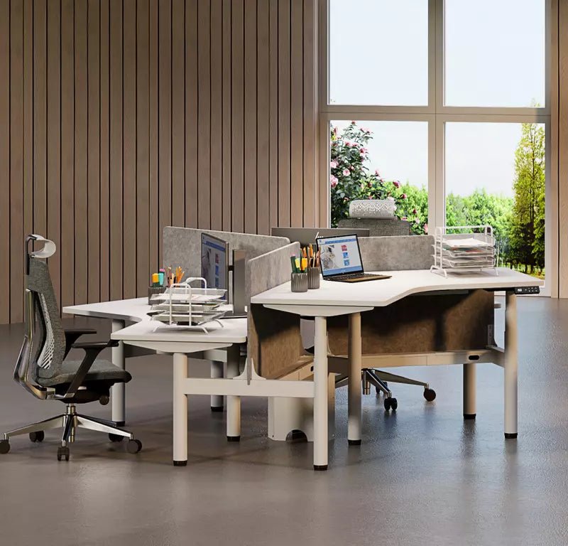 Multi-person Electric Height-adjustable Office Desk Workstation 25mm Thickness - TrendLine & Co.