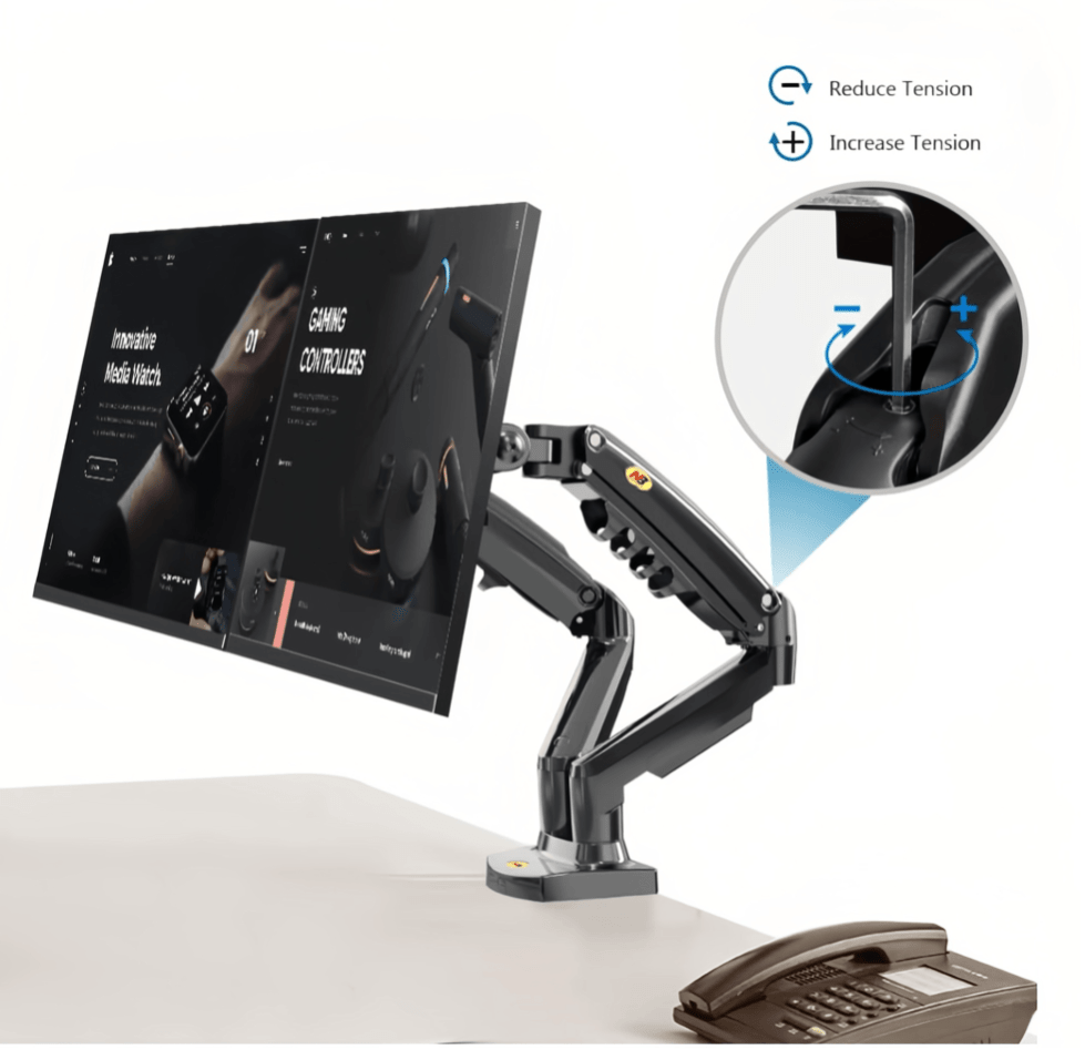 NB North Bayou F160 dual monitor full-motion desk mount for 17"-27" screens - TrendLine & Co.