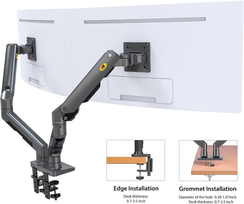 NB North Bayou G65 heavy-duty dual monitor arm desk mount for 27-34 Inches Computer Screens BLACK - TrendLine & Co.
