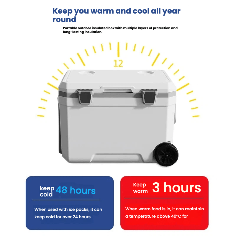 Portable 45L Chilly Bin With Wheels Cooler Box - TrendLine & Co.
