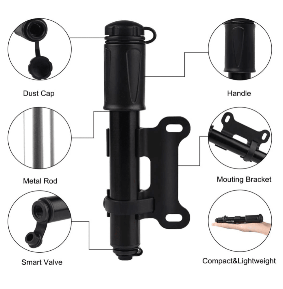 Portable Alloy Mini Bicycle Tyre Pump Air Pump 100PSI - TrendLine & Co.