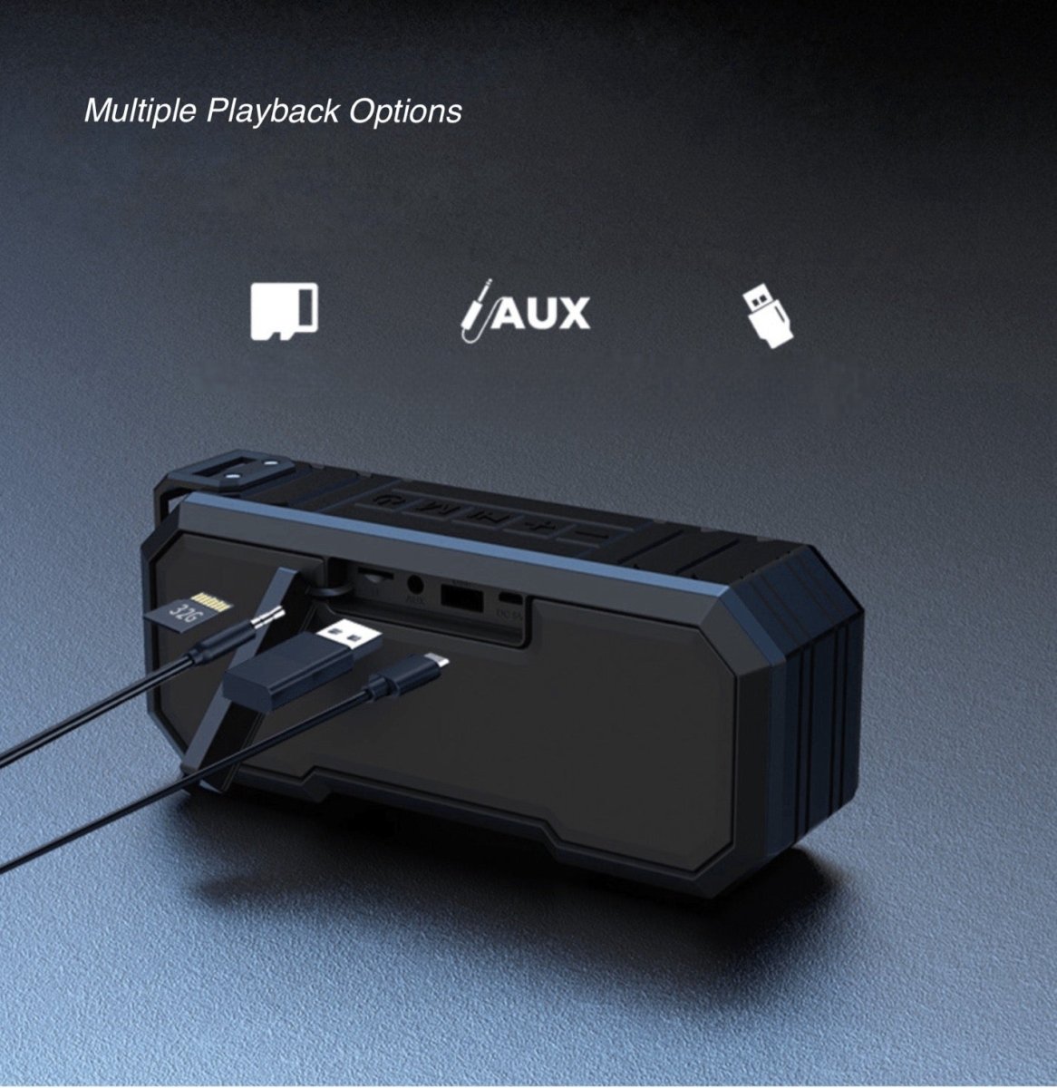 Portable Wireless Bluetooth Speaker Led lights Power Bank Black - TrendLine & Co.
