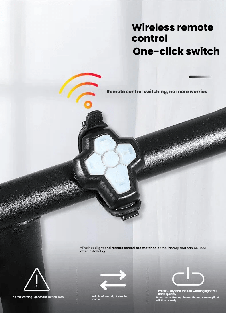 Remote Control Bicycle Tail Light With Turn Signals - TrendLine & Co.