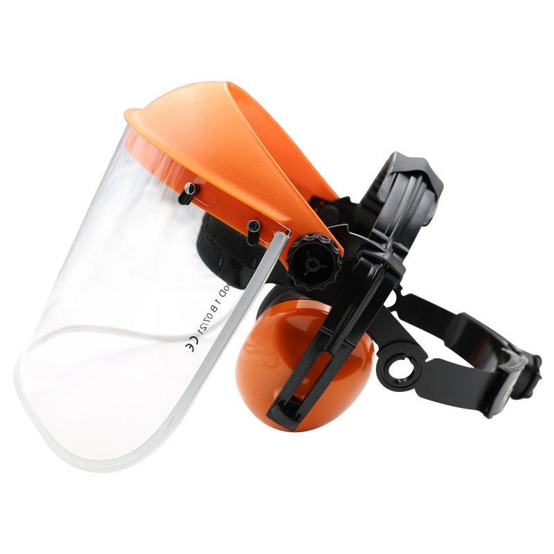 Safety Helmet Face Shield With Ear Muffs and PVC Visor - TrendLine & Co.