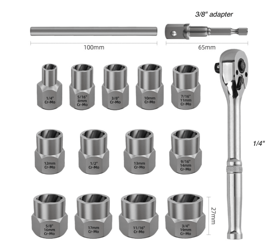 Screw Extractor Set 16pc - TrendLine & Co.