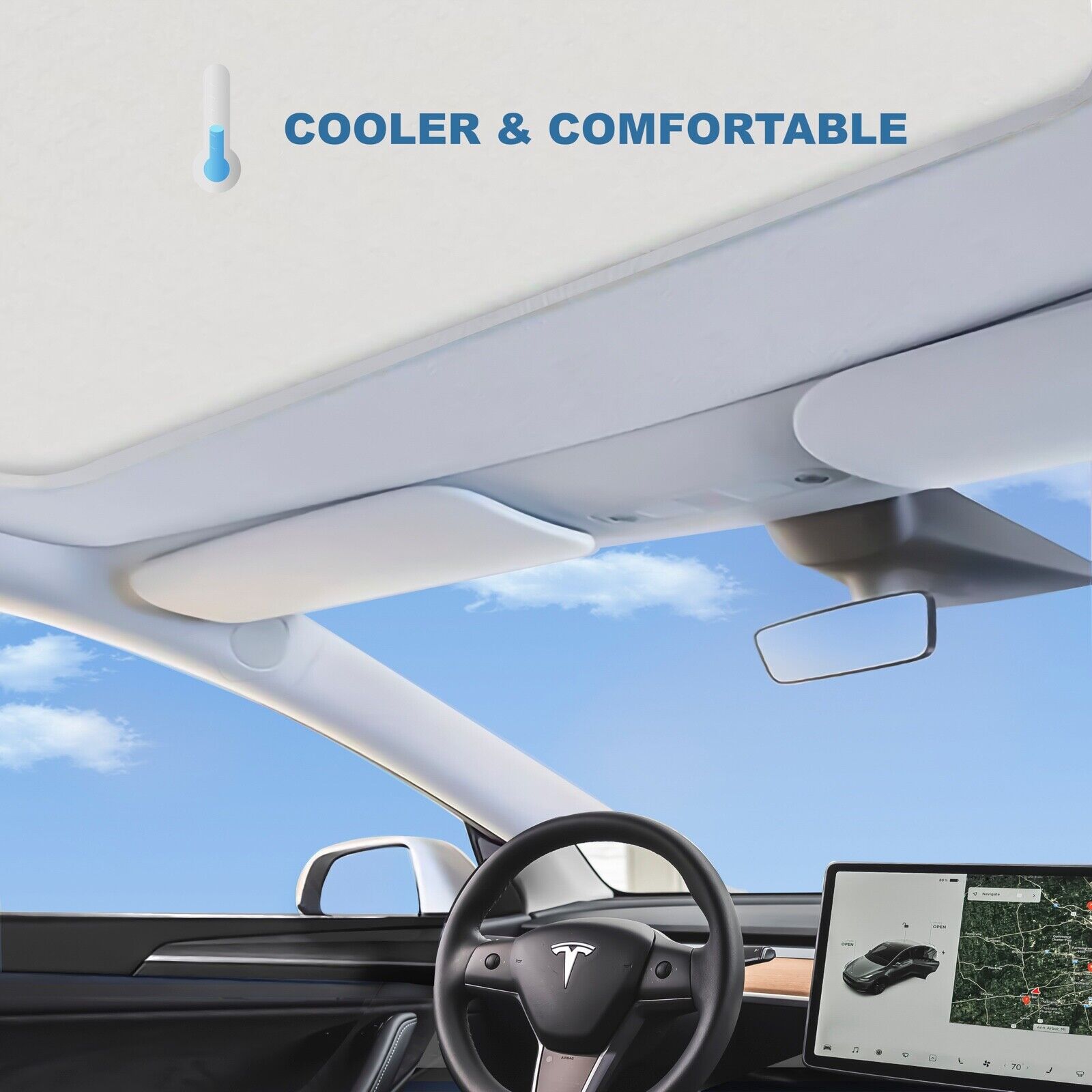 Tesla Model 3 Glass Roof Sunshade