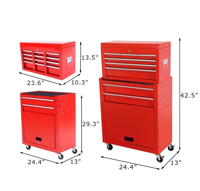 Tool Chest and Rolling Cabinet 8 Drawers Combo - TrendLine & Co.
