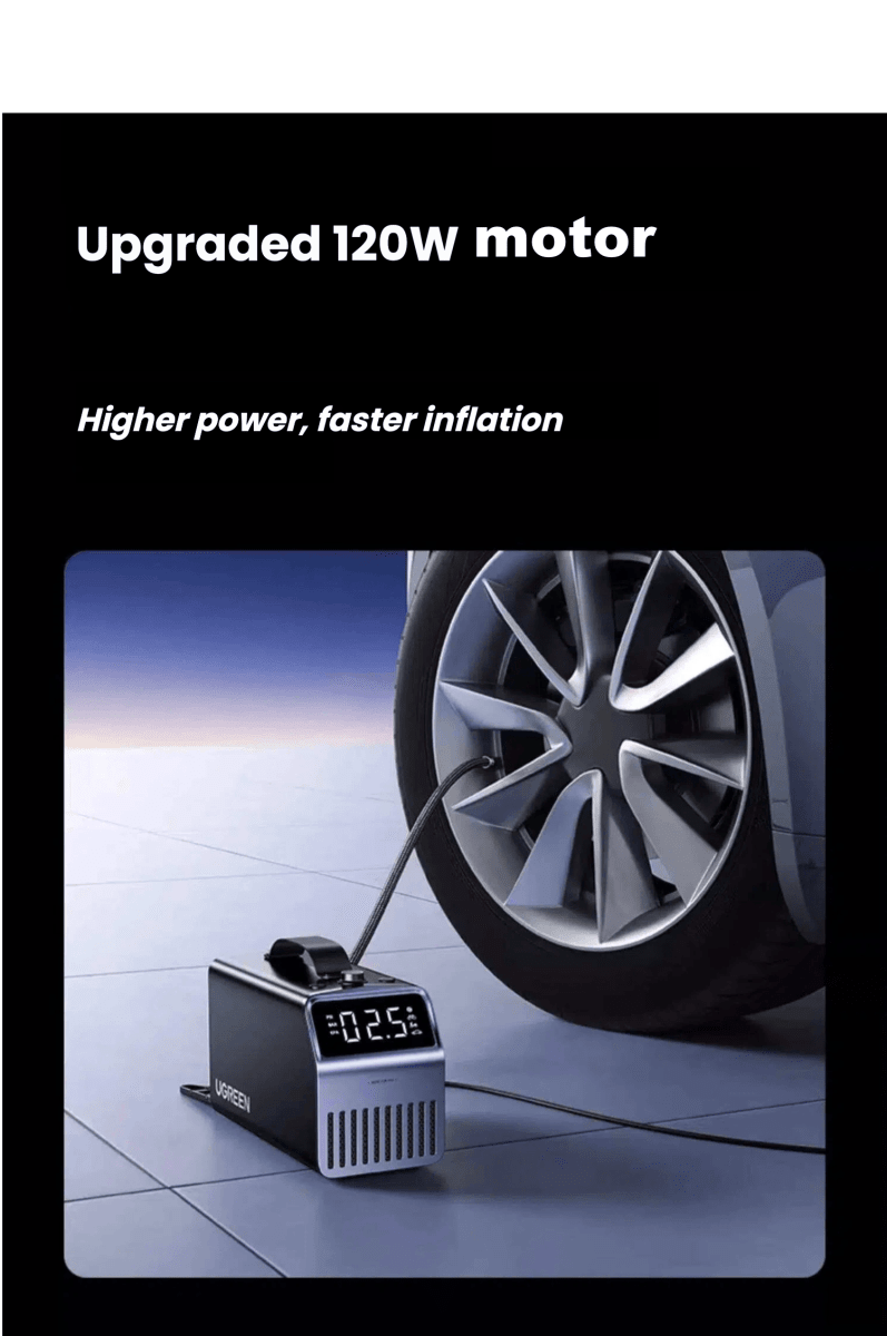 UGREEN 12V Portable Electric Tire Inflator 150PSI - TrendLine & Co.