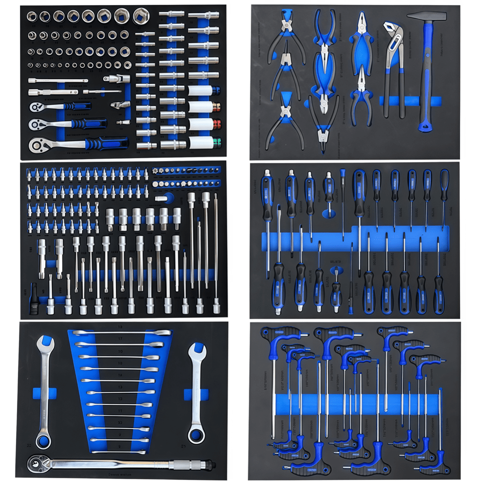 Ultimate Master Tool Set 245 Piece Metric and SAE EVA Foam Tool Set With 7 Drawers Tool Trolley - TrendLine & Co.