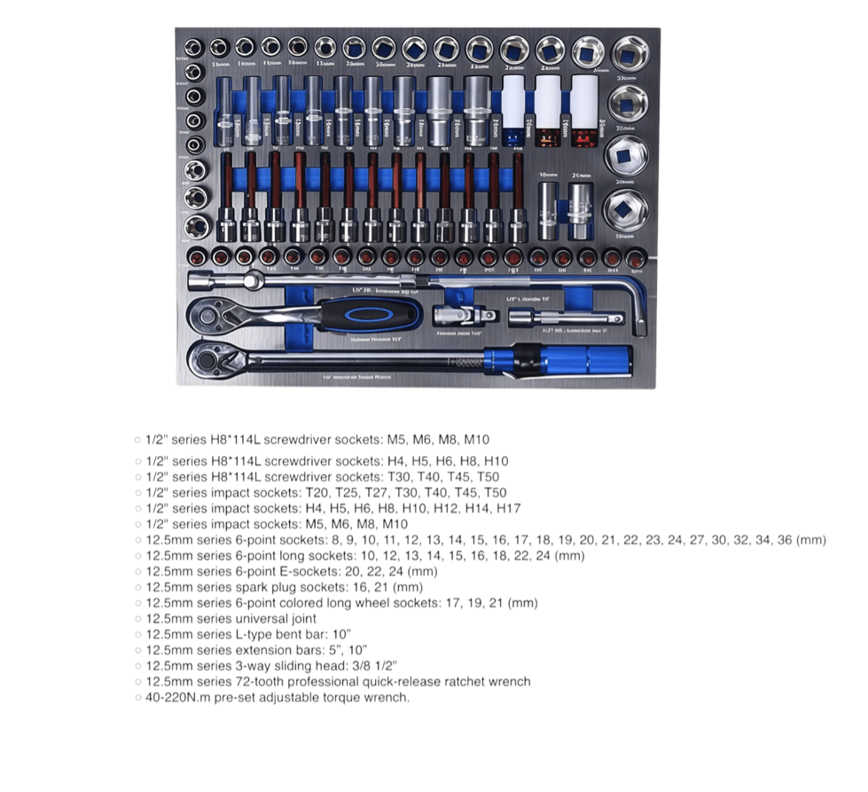 Ultimate Master Tool Set 424 Piece Metric and SAE EVA Foam Tool Set With 7 Drawers Tool Trolley - TrendLine & Co.