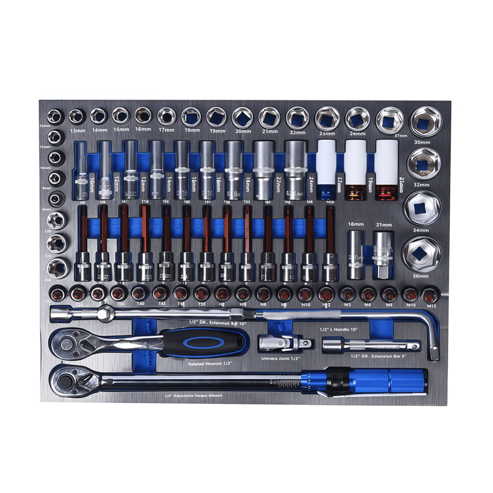 Ultimate Master Tool Set 424 Piece Metric and SAE EVA Foam Tool Set With 7 Drawers Tool Trolley - TrendLine & Co.