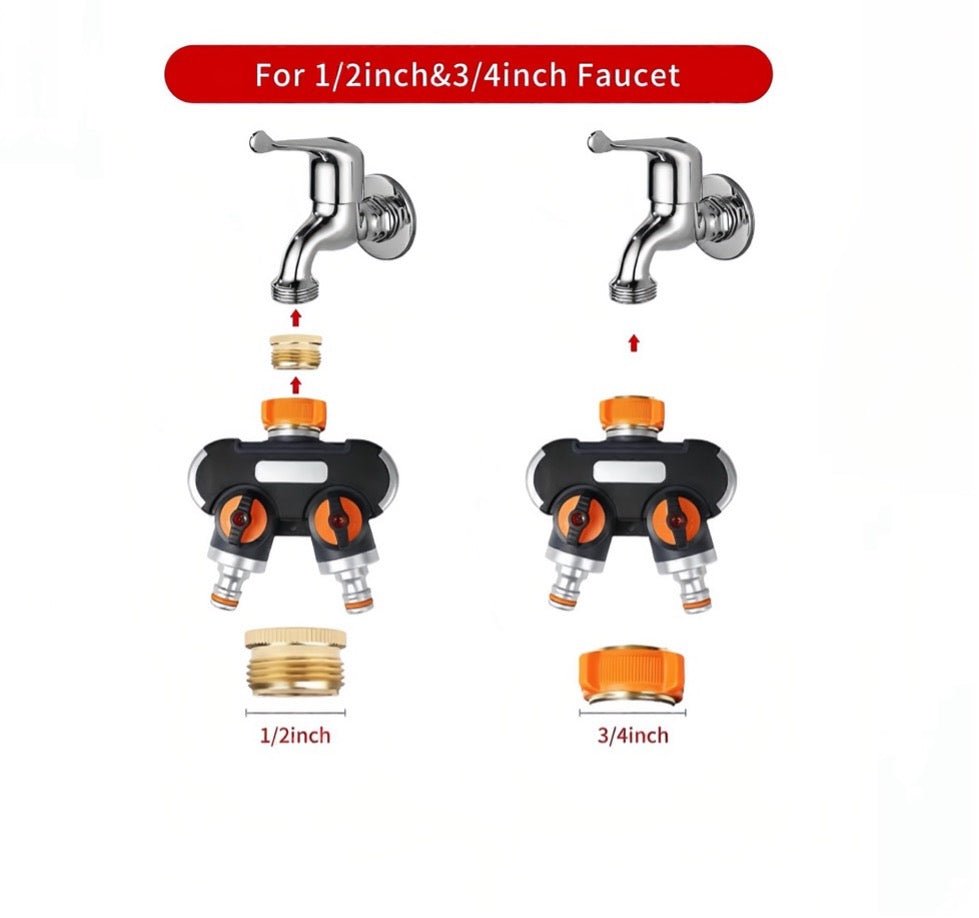 Zinc Alloy Two-way Faucet Splitter 2 way Distributor - TrendLine & Co.